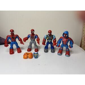 Lot of 4 Marvel Spider-Man and Friends Super Heroes Chunky 6.5 Inch Toy Biz 2004
